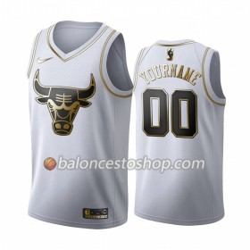 Camiseta Hombre NBA Chicago Bulls Personalizadas 2019-20 Nike Blanco Golden Edition Swingman